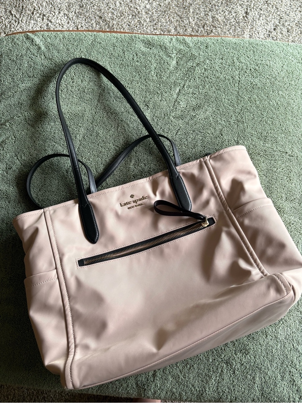 kate spade Blush Pink laptop Tote with Black Handles